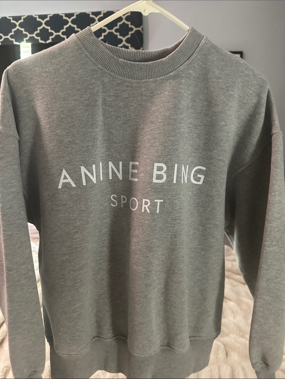 Anine Bing Gray Logo Crewneck Sweatshirt - Picture 5 of 8